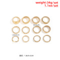 Retro cold wind twist ring hollow, punk exaggerated alloy hemp jewelry set